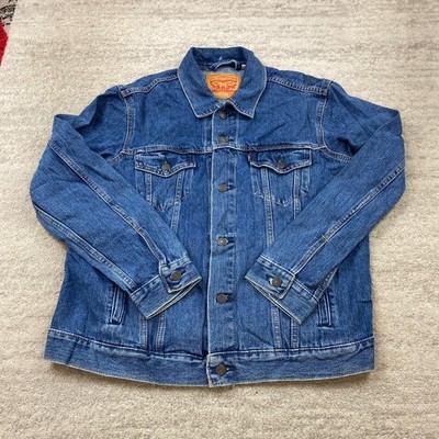 Levis Denim Type 3 Jacket Large Blue Jean 72334 Outdoor Casual Trucker Prep Mens