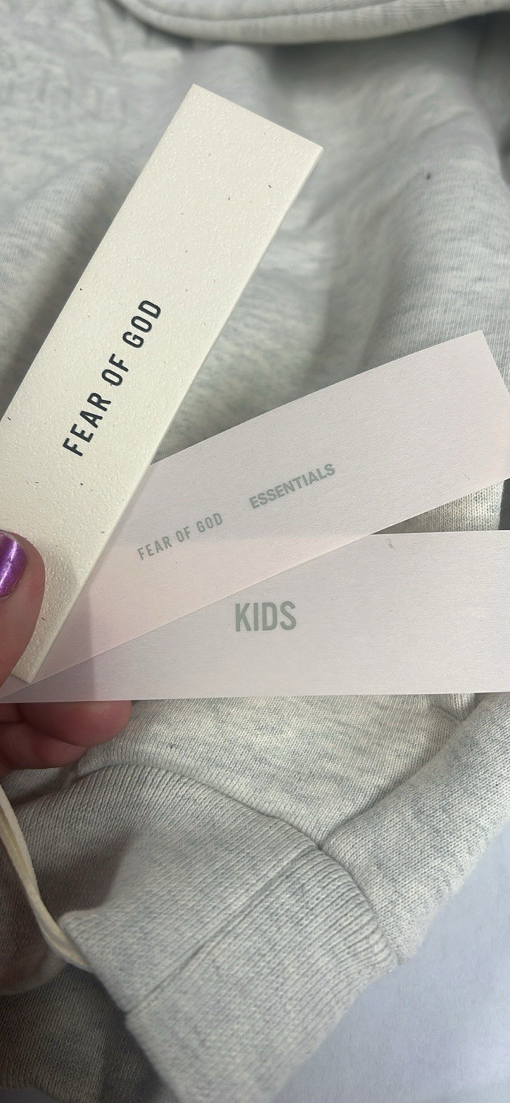 Fear of God Essentials Kids Embossed Pullover Hoodie Oatmeal Heather Size 10 NWT thumbnail 6