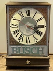 VTG Busch Beer Wall Hanging Electric Clock Man Cave Sign Advertising 1980s WORKS