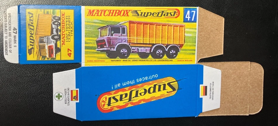 Matchbox Superfast #47 DAF Tipper Container Truck ‘70-‘71 Type G Repro Box  - Image 2 of 2