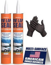  2 Pack RV Roof Sealant   10 oz Professional Self-Leveling Lap Caulk White