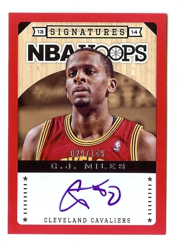 13-14 PANINI HOOPS RED BORDER C.J. MILES AUTO AUTOGRAPH #029/149