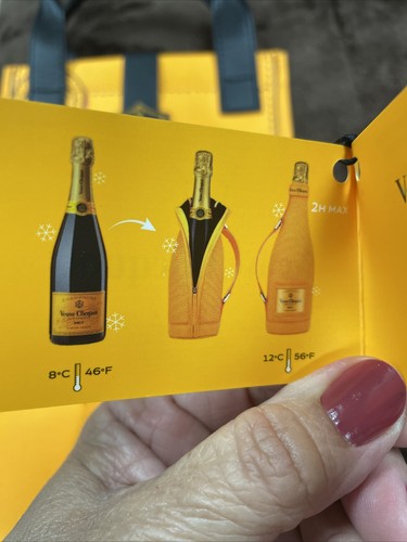 Veuve Clicquot Ice Jacket Champagne Bottle Cooler Carrier Bag Koozie And Tote - Picture 11 of 15