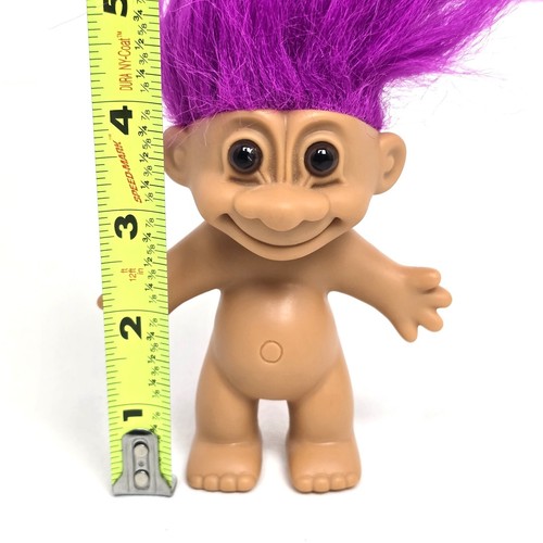 Muñeca Troll 4" Pelo Púrpura Figura Retro Coleccionable Russ De Colección - Imagen 6 de 6