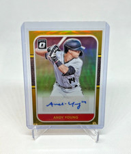 2021 Donruss Optic Andy Young Gold Prizm AUTO 10/10 SSP #RS87-AY Diamondbacks