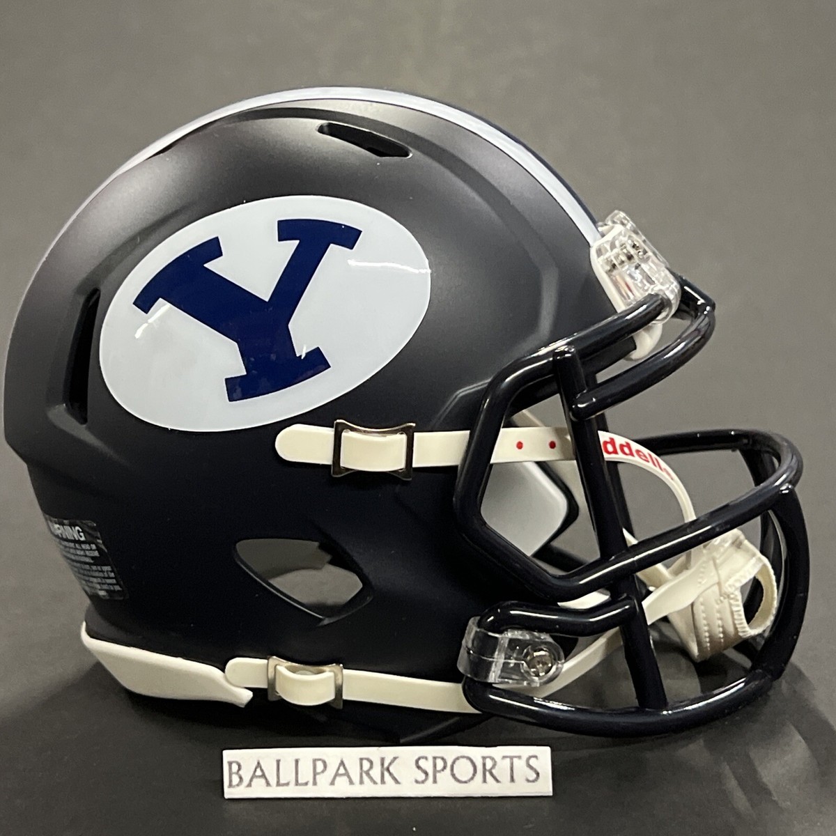 Riddell NCAA BYU Cougars Mini-Fußballhelm | Sammlerstück, Halbe Größe, Ca. 14 Cm, Mit Kinnriemen