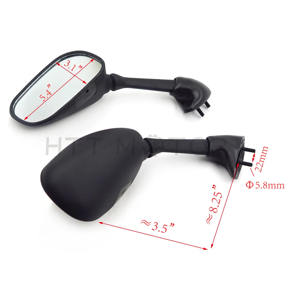 OEM Replacement Racing Mirrors For Yamaha Yzfr1 YZF R1 2007 2008 07-08 Black