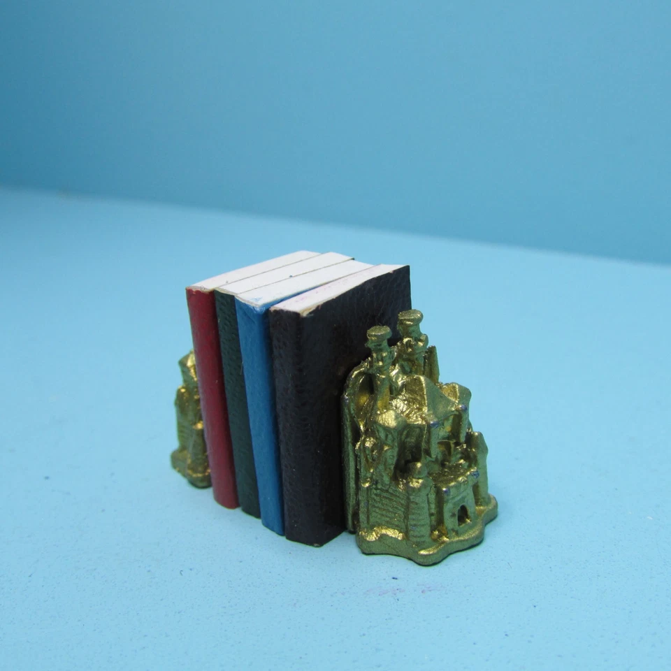 Sujetalibros castillo miniatura casa de muñecas incluye 4 libros con páginas ISL5104 Foto 2 de 3