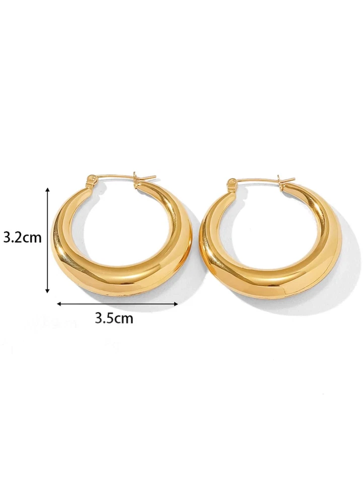 Aretes Argollas en Oro 14K Pendientes Joyería Fina de Moda Regalos Para Mujer-- Foto 3 de 4