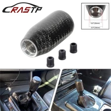 Black Real Carbon Fiber MT Car Handle Gear Stick Shift Knob Manual Shifter Lever