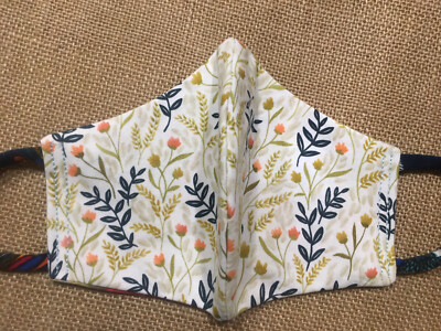 FLASH SALE FACE MASK REVERSIBLE Three Layer Cotton Floral Chic OOAK Bohemian