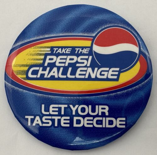 Vintage Pepsi Advertising Button Pin Pinbacks Take The Pepsi Challenge On Draft - Picture 3 of 8