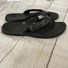 Sperry Topsider black flip flops w/rubber soles sz 8 women