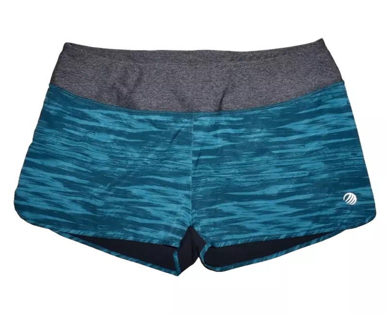 mpg aqua-teal gray athletic running shorts