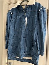 Mother Of Pearl Denim Fur Jacket M Bnwt
