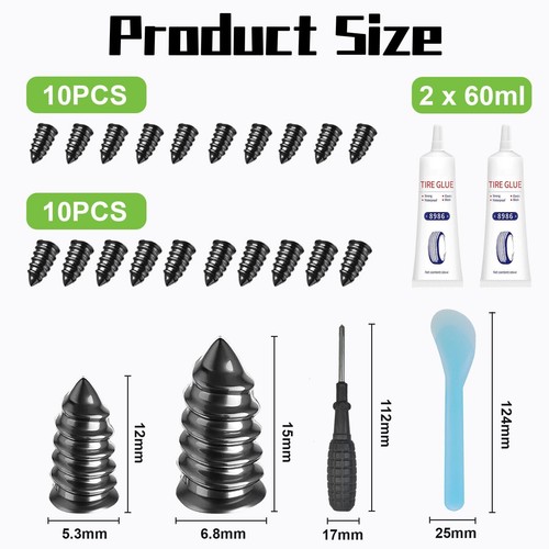 120ml Tire Repair Glue 20pcs Tire Repair Rubber Nails for Sidewall Bonding or... - Picture 5 of 7