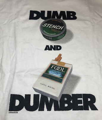 RARE Vintage 90s Anti Smoking Dumb And Dumber Adult T Shirt  MEDIUM