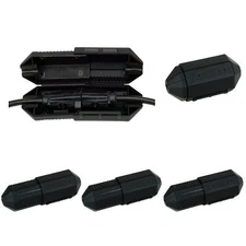 PLUS Extension Cord Connection Cover - Water-Resistant Indoor/Outdoor Black 3PK