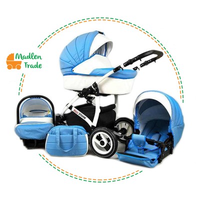 white lux pram