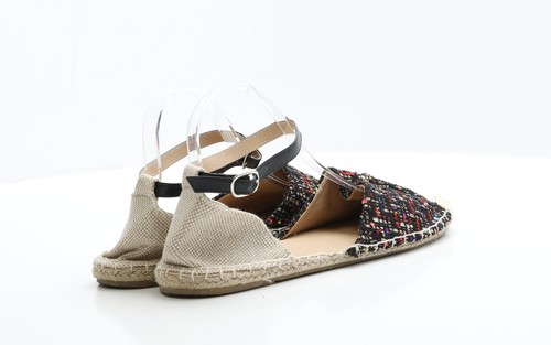 JD Williams Womens Multicoloured Geometric Polyester Espadrille Flat 7 - Picture 3 of 12