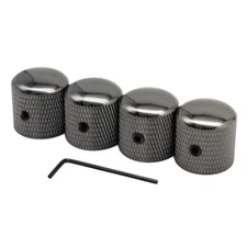 4Pcs Metal Dome guitar Knobs Volume Tone Guitar Speed Control Knobs Black Nickel