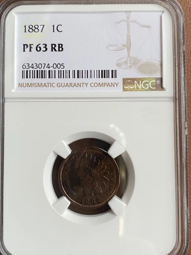1887   INDIAN HEAD CENT    NGC  PF63RB   PROOF