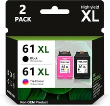 2PK 61XL Ink Cartridge Combo For HP ENVY 4500 4502 5530 5535 OfficeJet 2620 2622