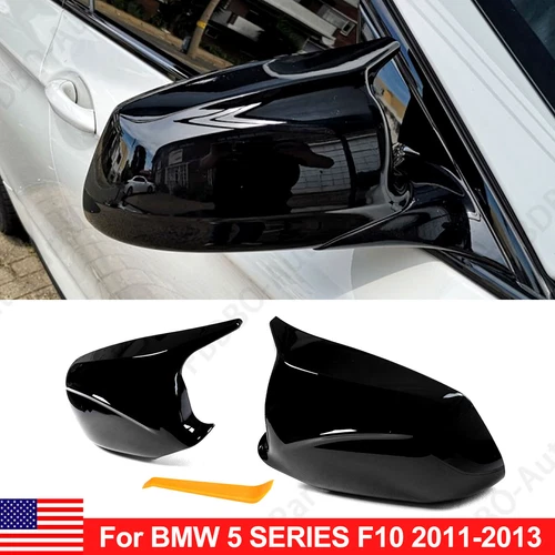 M Style Rear Side Mirror Cover Caps Gloss Black For BMW F10 550i 535i 528i 11-13