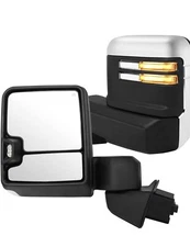 Chrome Towing Mirrors For 2019-2023 GMC Serria 1500 Power Heated+BSM+Temp Sensor