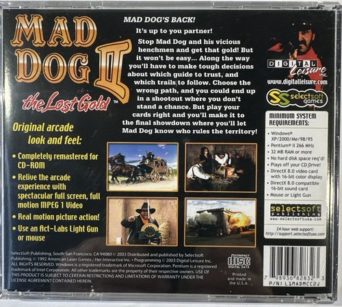 MAD DOG 2 II The Lost Gold Original Arcade Look n Feel Nuevo Sellado Clasificación T 2003 - Imagen 2 de 7