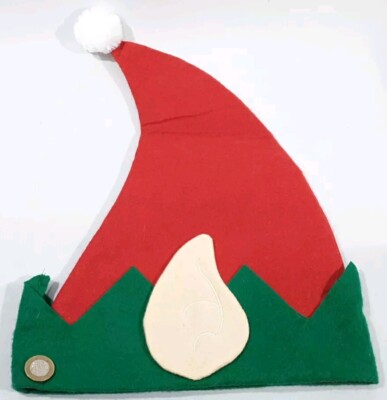 TESCO Elfe Weihnachtsmann kleine Helfermütze rot & grün mit Ohren Erwachsene Herren/Damen Weihnachten