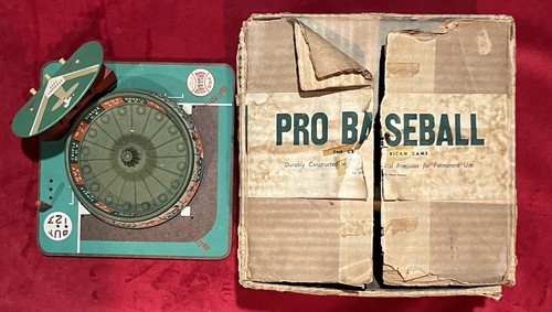 Rare 1944 Pro Baseball Roulette Style Spinner PM Board Game w/ Original Box Old - 第 8/10 張圖片
