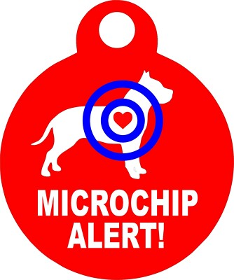 Pet Tags Personalized Pet ID tag Dog and Cat MICROCHIP ALERT Round Made In USA