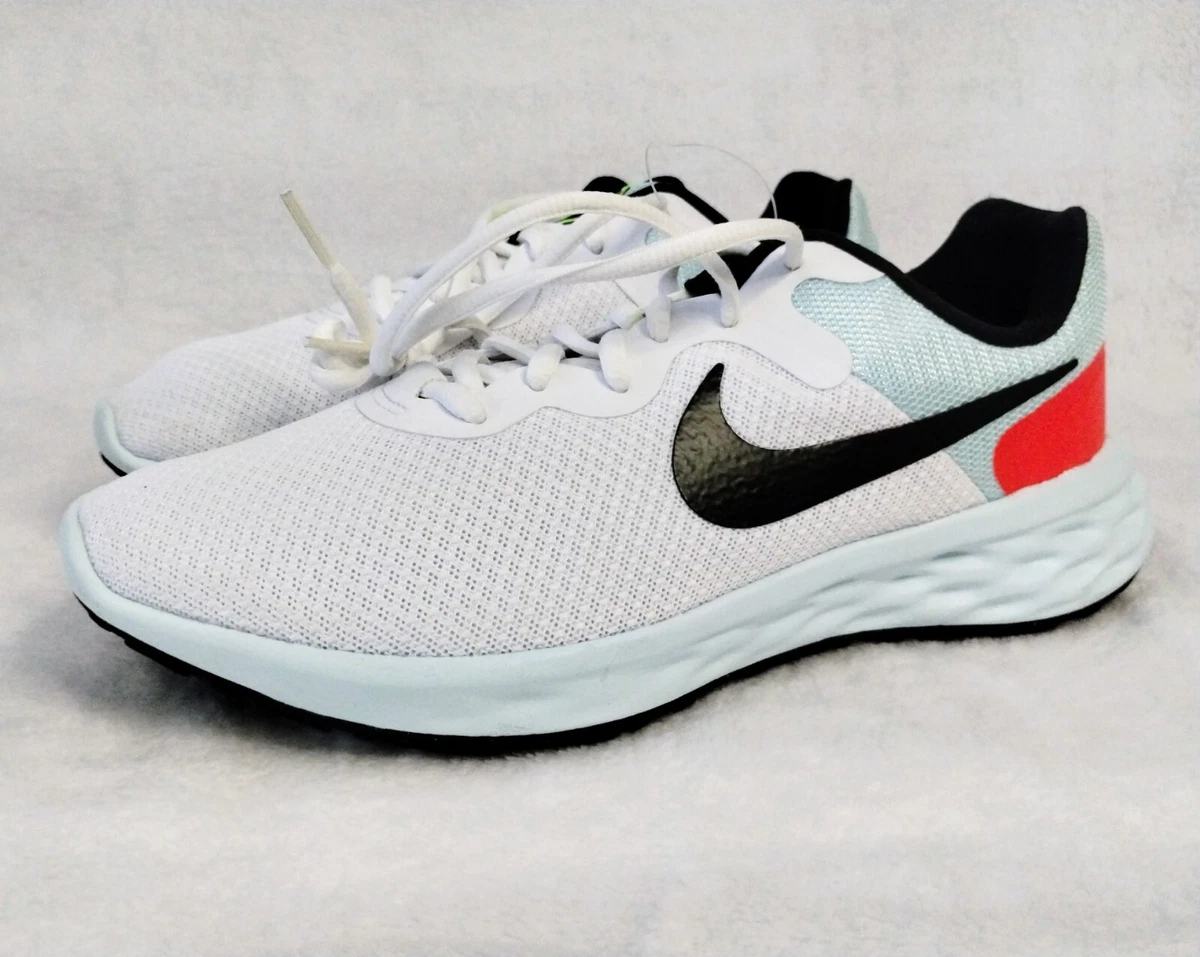 Nike Revolution 6 White Black Glacier Blue Wide Running Shoe