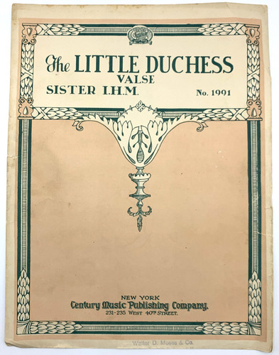 1920 The Little Duchess Piano Sheet Music Valse Sister IHM Vintage