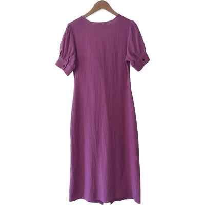 white christmas dresses Purple Cotton Poplin Fit and Flare Sleeveless Midi Dress Custom Size (Free) / Custom Height (Free)