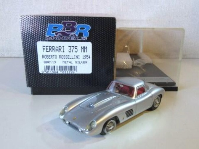 大学 割引 1/43 BBR Ferrari 375 MM Roberto Rossellini 1954 Metal Silver BBR