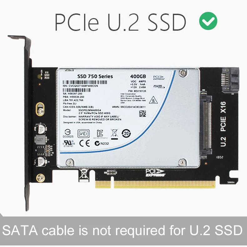 U.2 to PCI-e Adapter 2.5" SFF-8639 NVme SATA SSD Drive Converter Board Bracket - Image 3 of 4