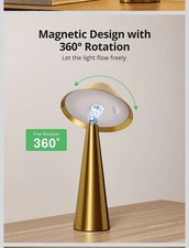Bojim 2 Pack Rechargeable Cordless Table Lamp Gold LED Battery Operated ~NEW~