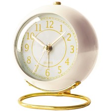 Battery Operated Desk Alarm Clock with Light,Silent No Ticking,Small Table Clock