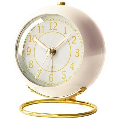 Battery Operated Desk Alarm Clock with Light,Silent No Ticking,Small Table Clock