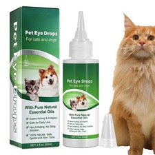 60ml Pet Eye Drops for Dogs Cats Tear Stain Remover Redness Relief Eye Cleaner