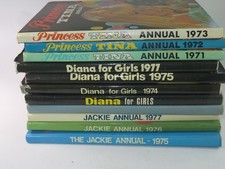 VINTAGE GIRL'S ANNUALS 1970s Princess Tina, Jackie, Diana SELECTION
