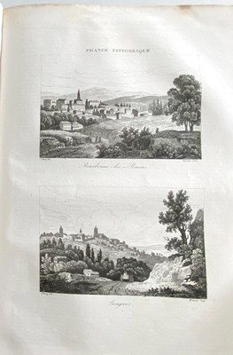 GRAVUR MALERISCHES FRANKREICH 1835 BOURBONNE LES BATHS - LANGRES