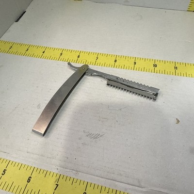 Vintage WECK U.S. Straight Razor E. Weck & Co. Metal Handle L.I.C. NY USA 5b bgB