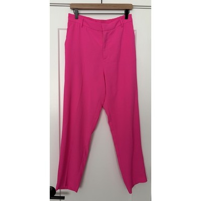JODIFL Bohemian Eclectic Festival Wide Leg Pants Neon Pink Elastic Waist L
