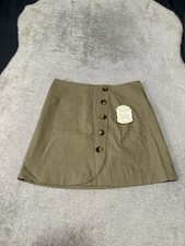 New Altar d State Womens Button Tan Skirt Sage Size Medium NWT