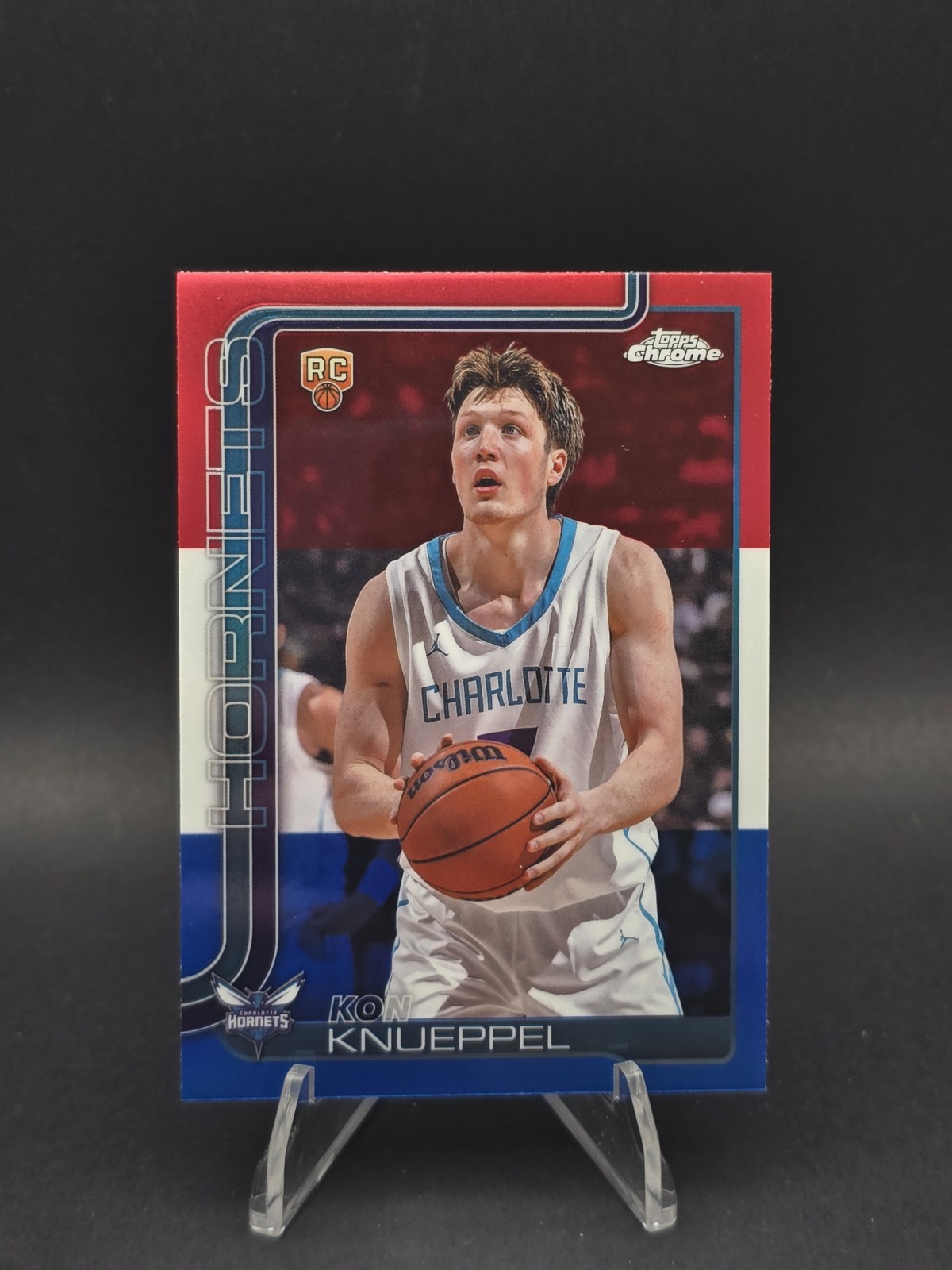 Topps 2025-26 Chrome Rookie Red White Blue Kon Knueppel #254