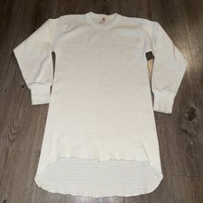 Vintage 70s Hanes Thermal Shirt Adult Medium Long Sleeve Waffle Knit USA Made