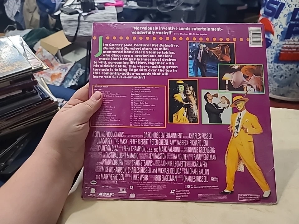 The Mask Laserdisc Widescreen Jim Carrey Cameron Diaz Tested Great Shape - Image 2 of 2